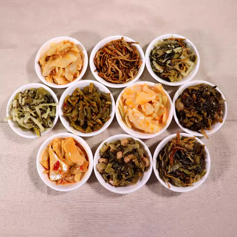 Minxiang preserved mustard greens with peanuts mixed pickles enoki mushrooms crispy bamboo shoots shredded bamboo shoots old jar pickled cabbage breakfast treasure shiitake mushrooms small pickled vegetables