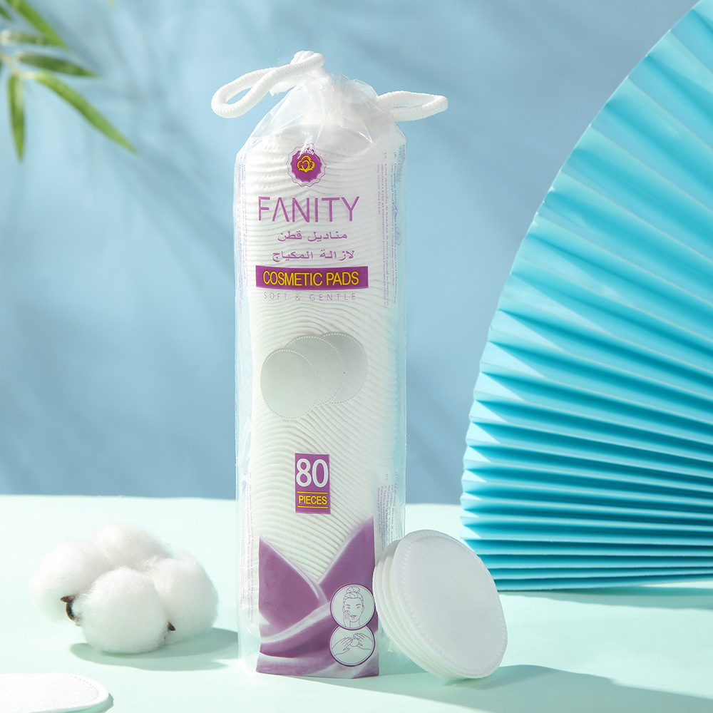 Algodón de maquillaje de cerradura redonda 80 piezas de algodón de maquillaje de doble efecto desechable para la piel