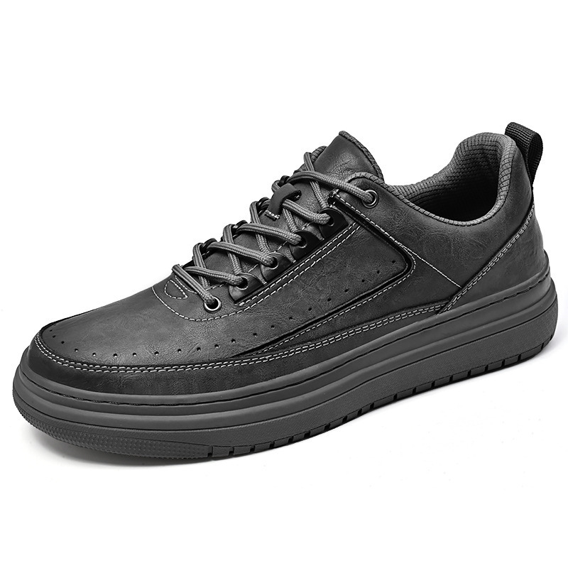 Zapatos de skate para hombres 2024 otoño nuevo anti-deslizante plano transpirable cordón zapatos de cuero para hombres de moda zapatos deportivos casuales