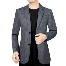 2024秋季新款行政风休闲毛呢外套男士西装领呢大衣男修身上衣