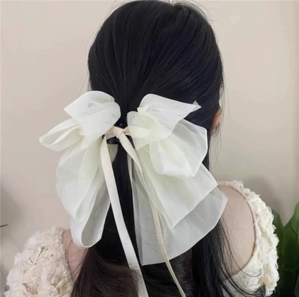 With bow, white