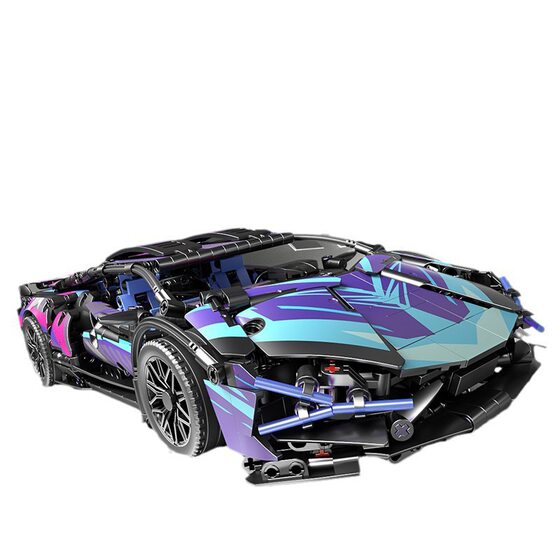 Compatible with Lego Cyberpunk Lamborghini sports car building blocks children's toys remote control car racing model wholesale