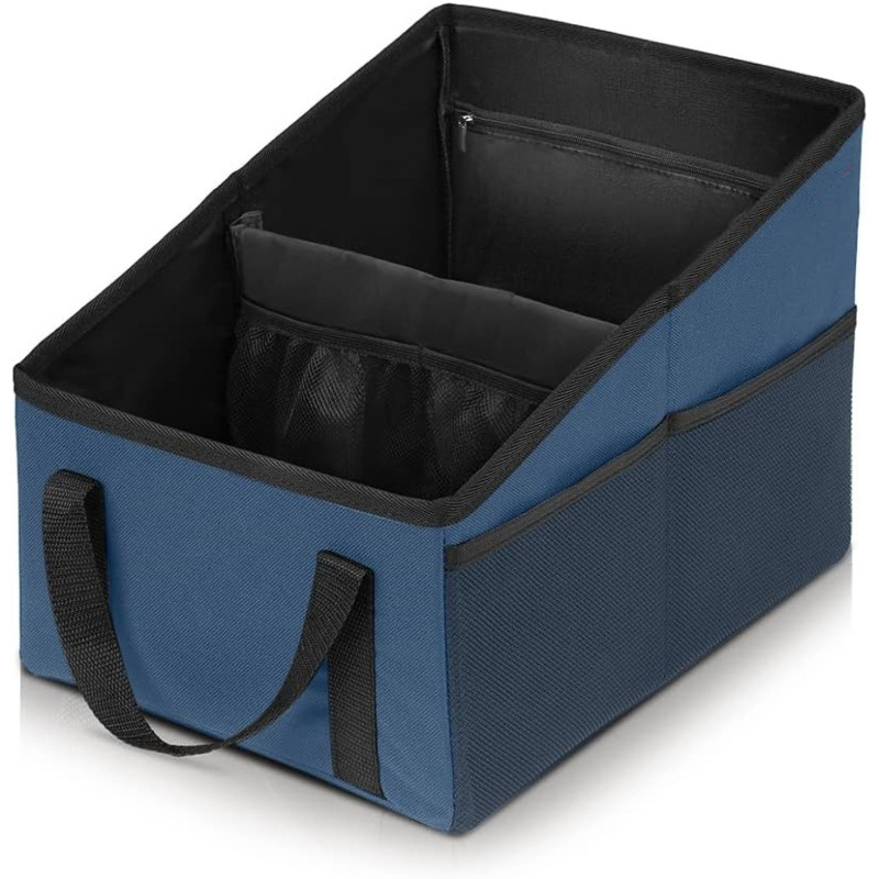 Cross-Border Car Trunk Organizer Storage Box Car Trunk Storage Box Foldable Multi-Compartment Storage Box