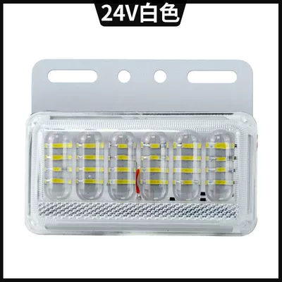 Truck side light led semi-trailer side light 24v side light waist light 6d waterproof super bright 12v side light tire light (Tail light) - 6d-super-bright-waterproof-light-white-24v