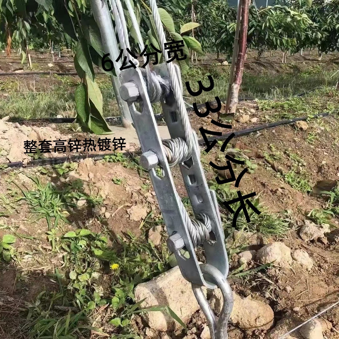 低价促销热镀锌三轴紧线器水泥柱种植园两轴钢丝绳拉紧地锚拉紧器