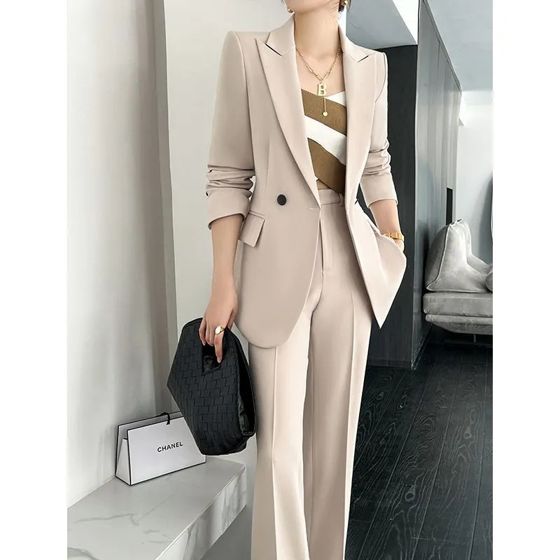 炸街网红爆款早秋轻奢高级感显瘦职业西服西装套装女春款|undefined