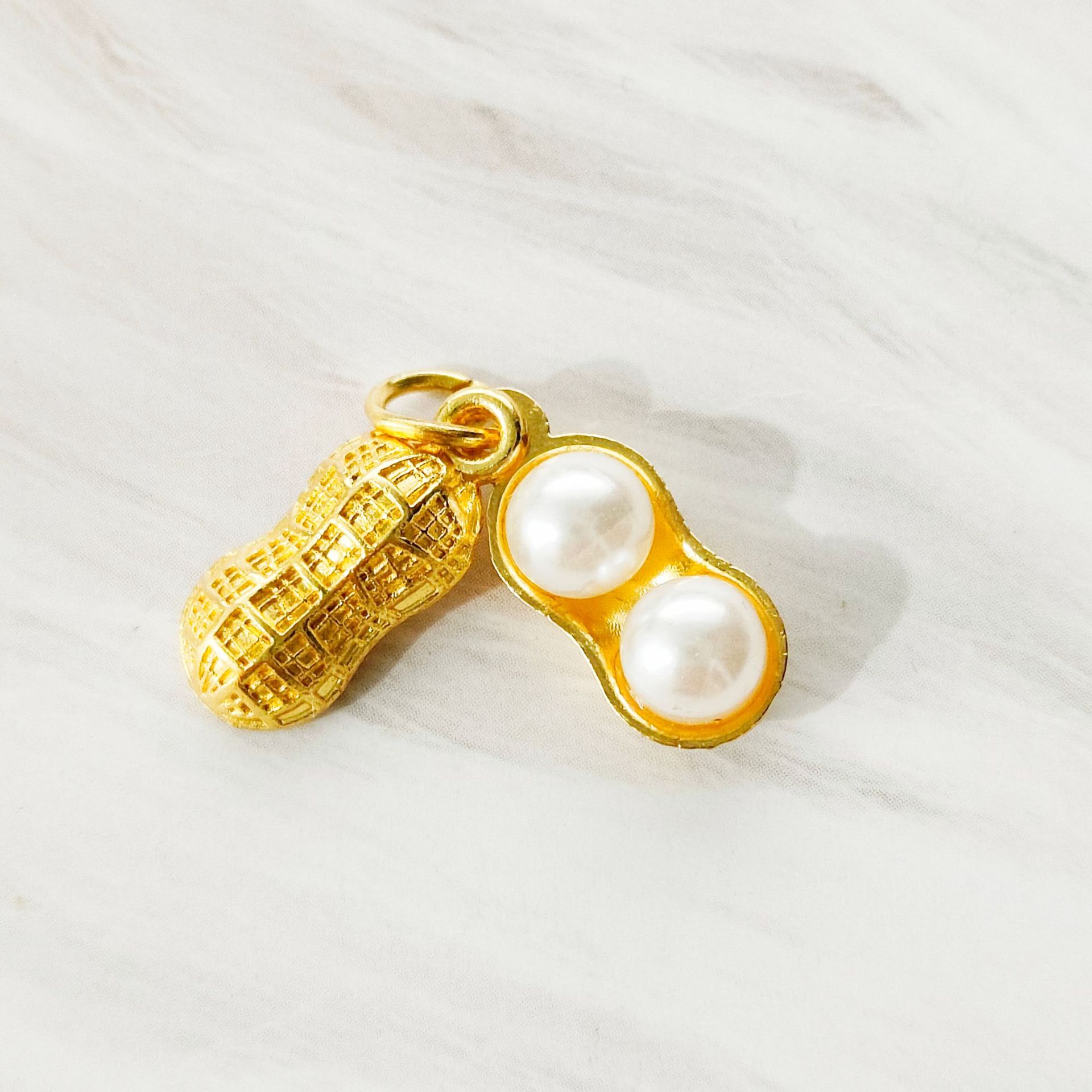 alloy peanut ornament accessory pendant inlaid pearl meaning good things happen diy bracelet necklace accessories pendant