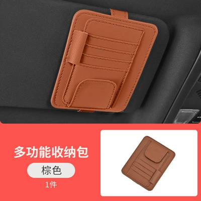 Glasses Clip Card Business Card | Car Glasses Clip/Bill Clip - c32brown