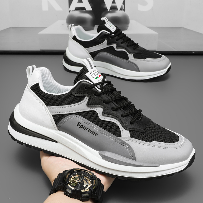 2025 verano respirable zapatos de hombre nuevos zapatos de hombre de deporte casual de red para estudiantes de carreras pequeños zapatos de climax