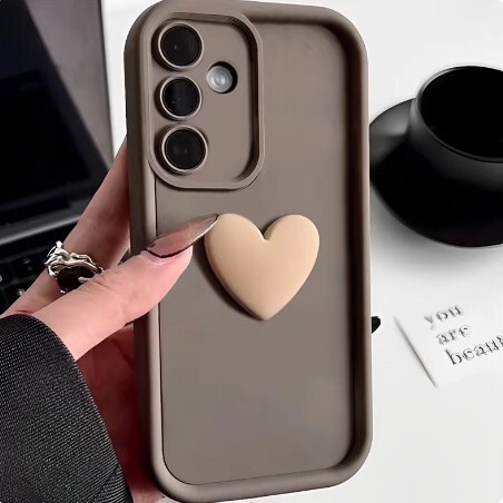 For Samsung A15/A55 stereo love S24Ultra/S23FE mobile phone case S22 simple A24/A23