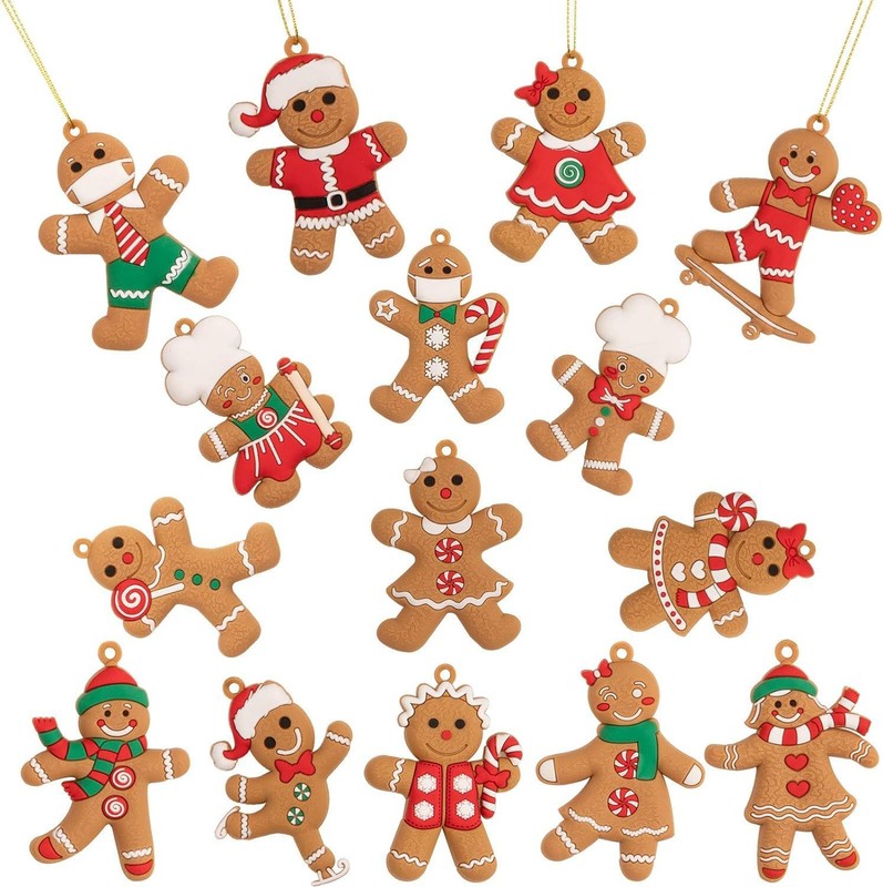 ジンジャーブレッドマンペンダント12個入りPVCクリスマスツリーデコレーションクッキーマン卸売クリスマス家具キッチンパーティー用品|undefined