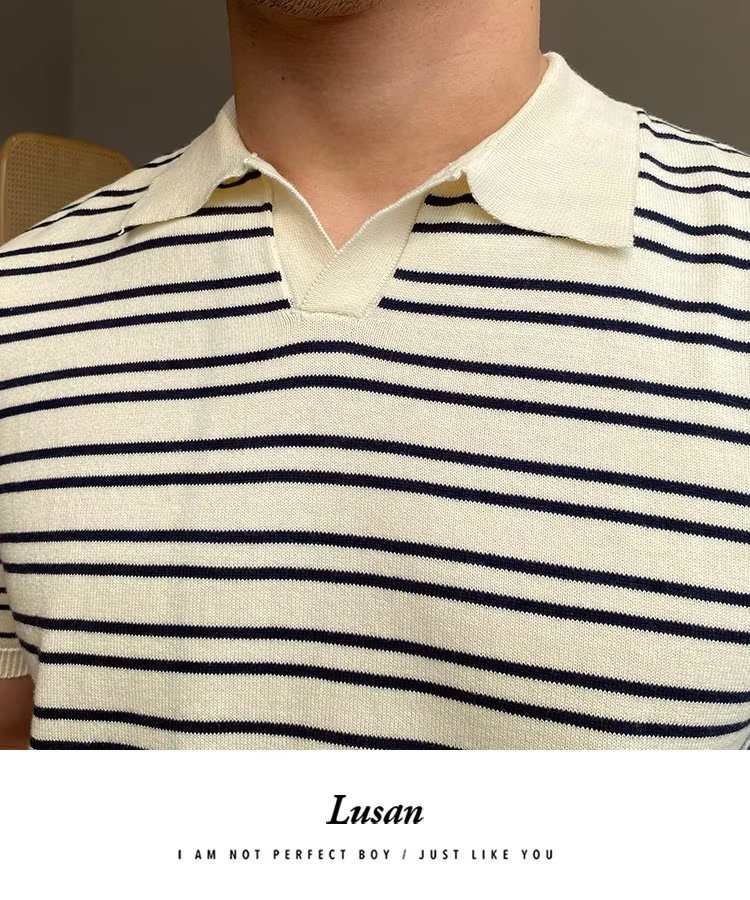 245g Weight Short Sleeve Sleeve Length Regular Sleeve Sleeve Type Polyester Fabric Type Regular Top Length Casual Occasion Turndown Neckline Slim Fit Type Stripe Pattern Summer, Spring Season Men's Gender Classic Style Style 3XL, M Size Wholesale Men's Polyester Classic Style Stripe Short Sleeve Men's T-shirt 14