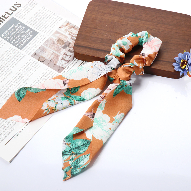 Korean Fashion Printing Ribbon Hair Scrunchies  Wholesale display picture 5