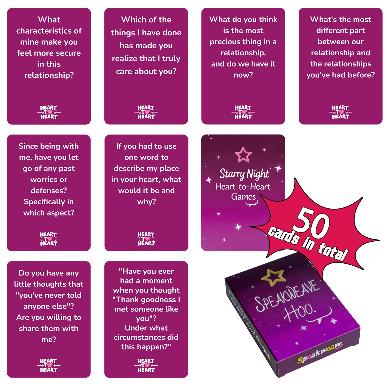 New Cross-Border 50-Piece Couple Date Night Interactive Ambiguous Game Cards English Fun Creative Leisure Game Cards