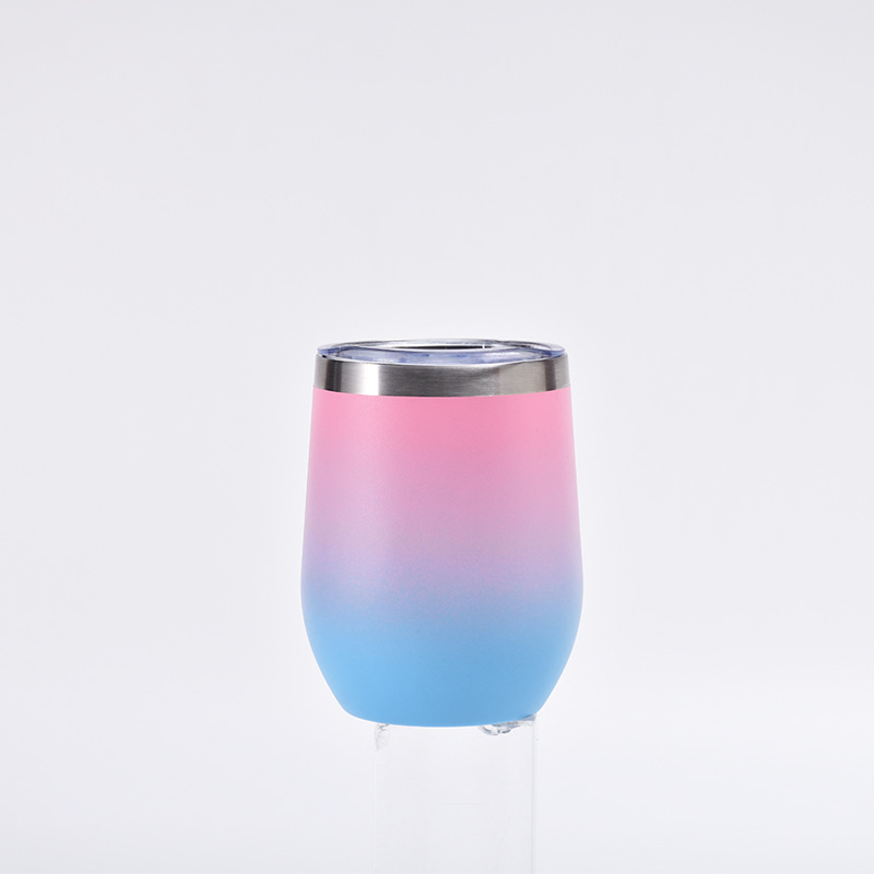 Taza de huevo especial transfronteriza de 12oz de acero inoxidable taza de huevo de doble capa de vacío en forma de U copa de vino tinto taza de huevo