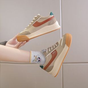 2025 Spring and Autumn New Sports Sneakers Running Trendy Shoes Trendy Hot Style Torre Women's Shoes All-match Casual Leather Shoes Height Increase