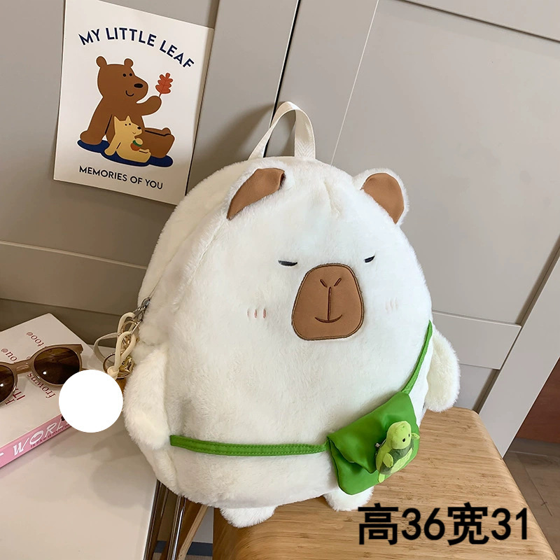 高颜値カピバラ人形ランドセルぬいぐるみバッグ漫画ポケットかわいいカピバラ収納袋|undefined