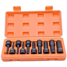 1/2旋具套筒10PCS风炮内六角套筒梅花气动旋具套筒H M T系列10件
