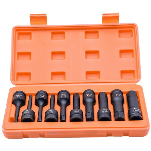 1/2旋具套筒10PCS风炮内六角套筒梅花气动旋具套筒H M T系列10件