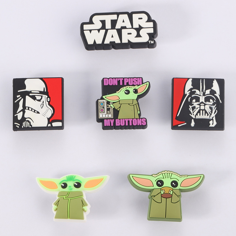 26 new cross-border Yoda beach clogs with decorative shoe charms, the same style as seen on Xiaohongshu, PVC decorative charms 26 new cross-border Yoda beach clogs with decorative shoe charms, the same style as seen on Xiaohongshu, PVC decorative charms