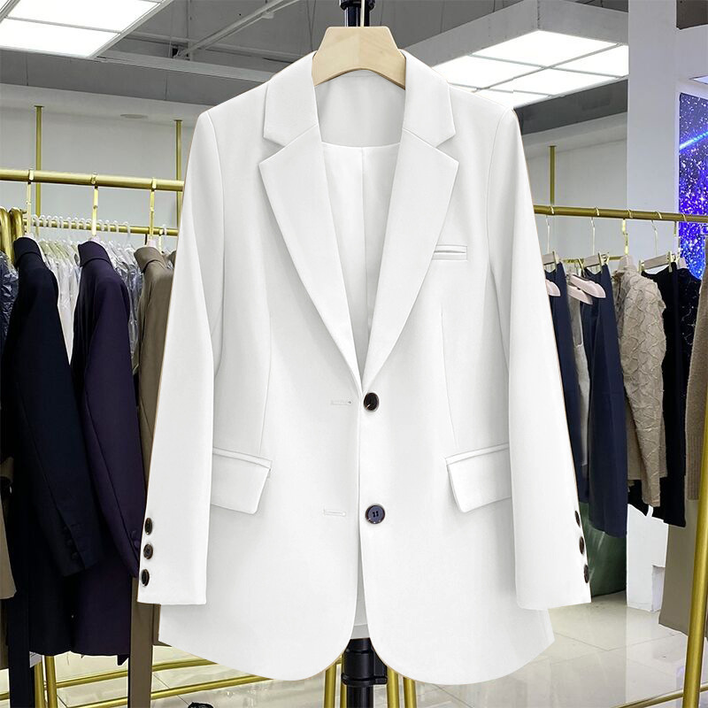 White Blazer for Women, Casual Loose-Fitting Korean-Style Blazer, Designer Blazer for Women