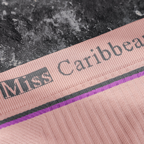 Women's sexy sports fitness letter striped threaded seamless mid-high waist seamless briefs thong underwear