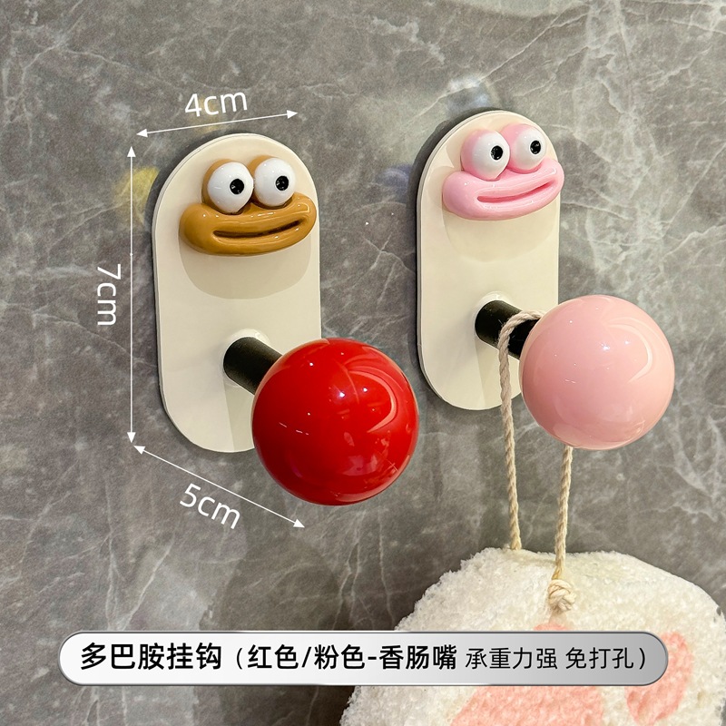 Gancho para baño Gancho para ropa que no deja marcas detrás de la puerta de viscosa de carga fuerte sin perforación Gancho para toallas en la pared del baño