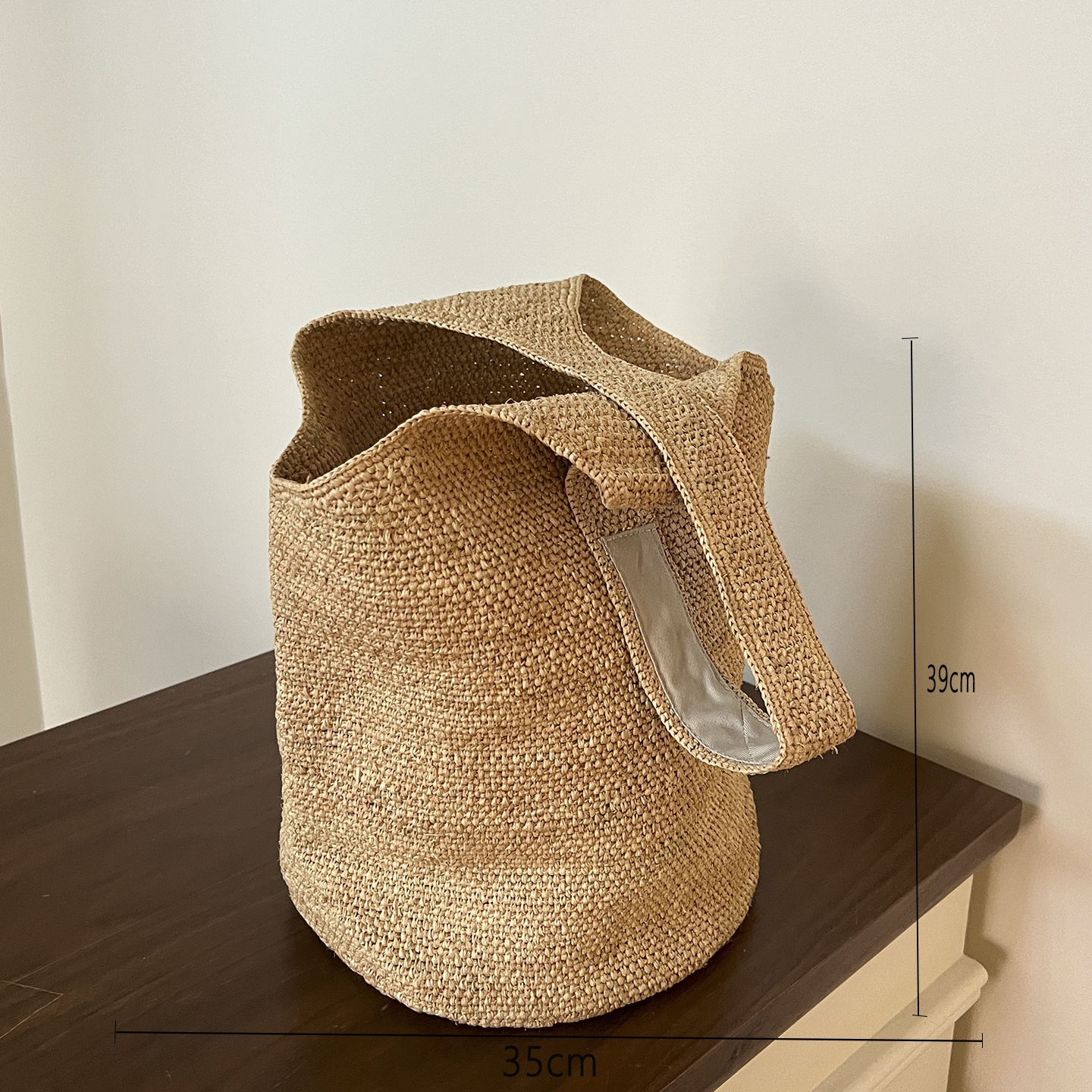 Women's Raffia Woven Bag - Summer Beach Vacation Style Shoulder Handbag, Korean Style Straw Bag - Thumbnail 4