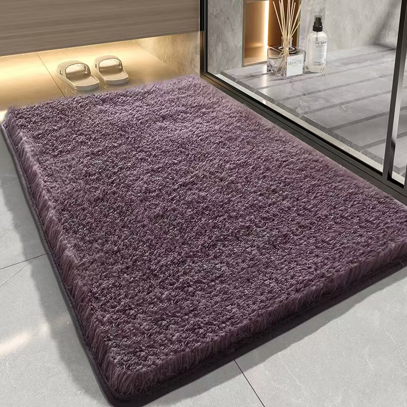 Hermosas alfombras de terciopelo transfronterizas para alfombras de baño de absorción de agua, alfombras de lujo ligeras, alfombras de peluche, alfombras de cama en stock, alfombras