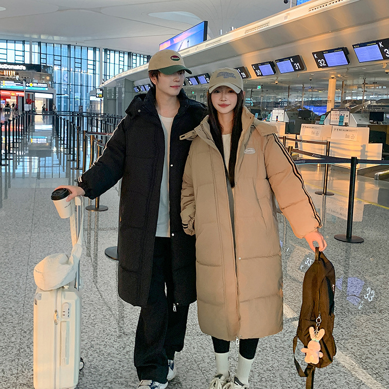 2024 nuevo invierno suelto, ropa de algodón gruesa, chaqueta de pareja encapuchada image 3