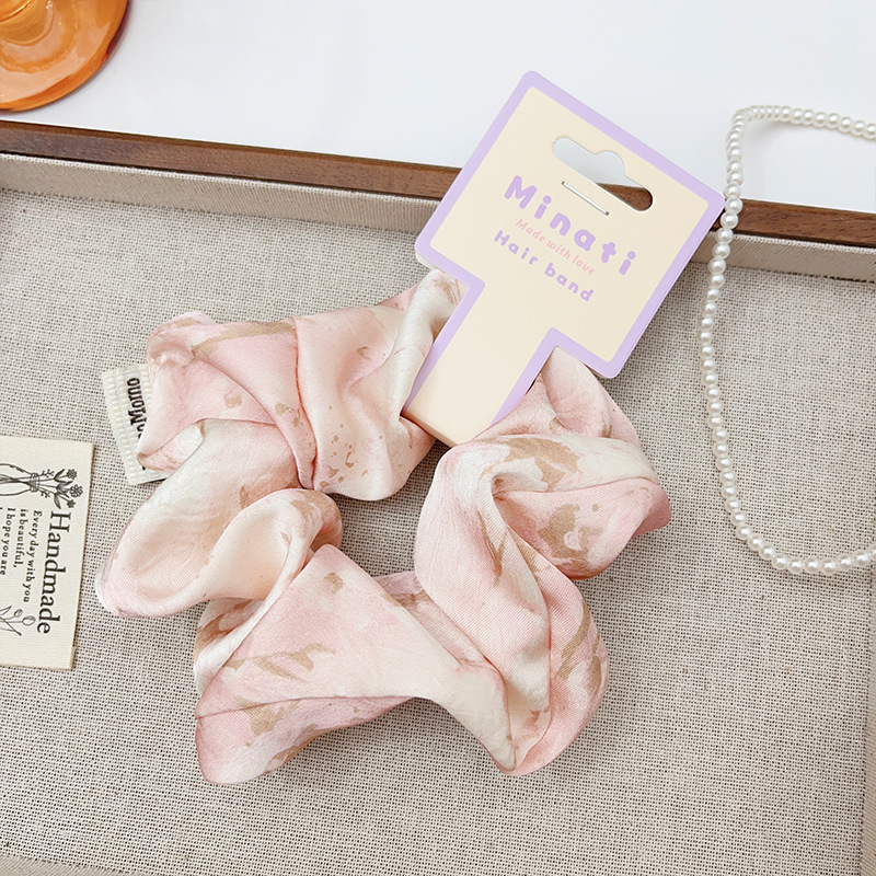 多色可选水墨画风大肠发圈 国风缎面发饰 时尚高级感扎发头绳发绳