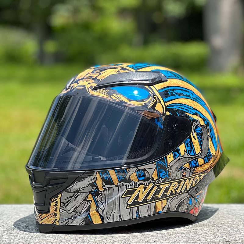 Motorcycle Helmet Personalized Snow House Style with Extended Spoiler