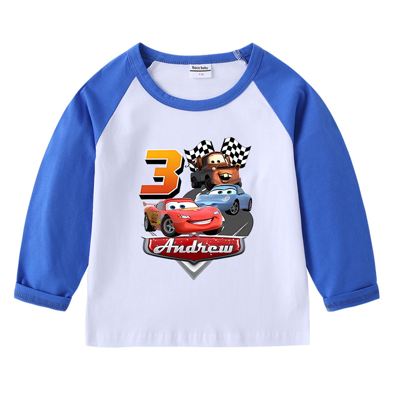Korean-style new spring and autumn children's T-shirt, round-neck cartoon long-sleeve top, base shirt for boys and girls, children's cotton T-shirt set