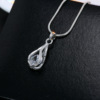 Pendant, necklace and earrings, fashionable set, advanced jewelry, accessory, European style, suitable for import, with gem, simple and elegant design, high-quality style