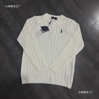 秋季纯原复刻万针刺绣POLO衫毛衣针织上衣情侣款商务情侣款长袖潮