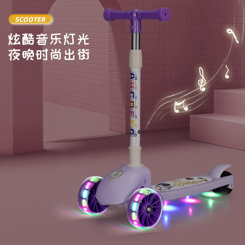 Nuevo spot scooter para niños plegable 2 - 7 años de edad, niños y niñas flash patina de tres ruedas 2 - 7 años de edad