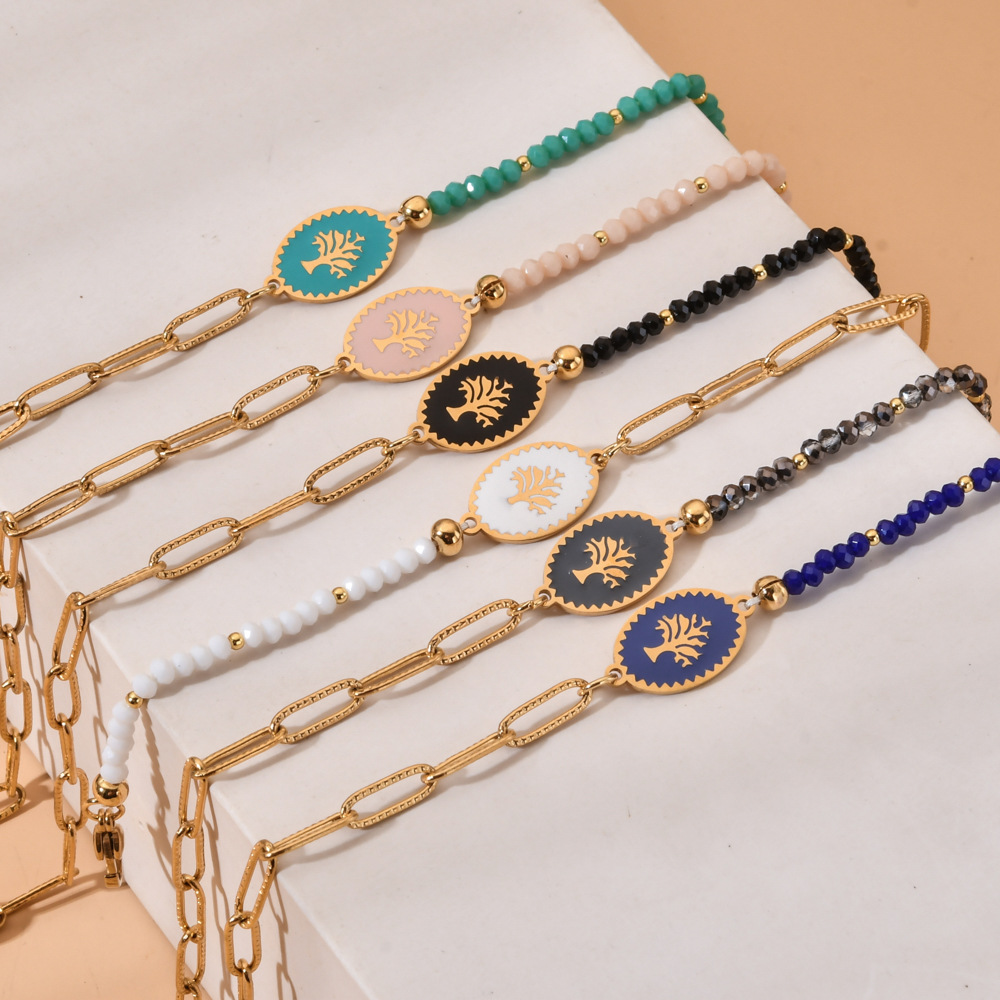 Daily, Shopping Occasion Stainless Steel Material Printing Pattern Elegant Streetwear Printing Stainless Steel Plating Bracelets