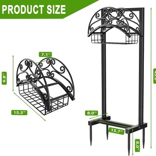 Metal Garden Heavy-Duty Hose Holder Wrought Iron Detachable Hose Stand Vertical Hose Rack Lawn Hose Storage