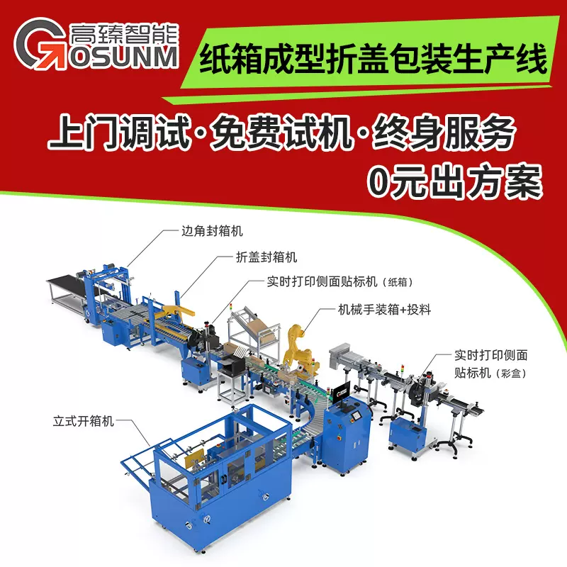 工字型开箱机 纸箱成型折盖封底机电商工厂纸箱封箱机包装生产线