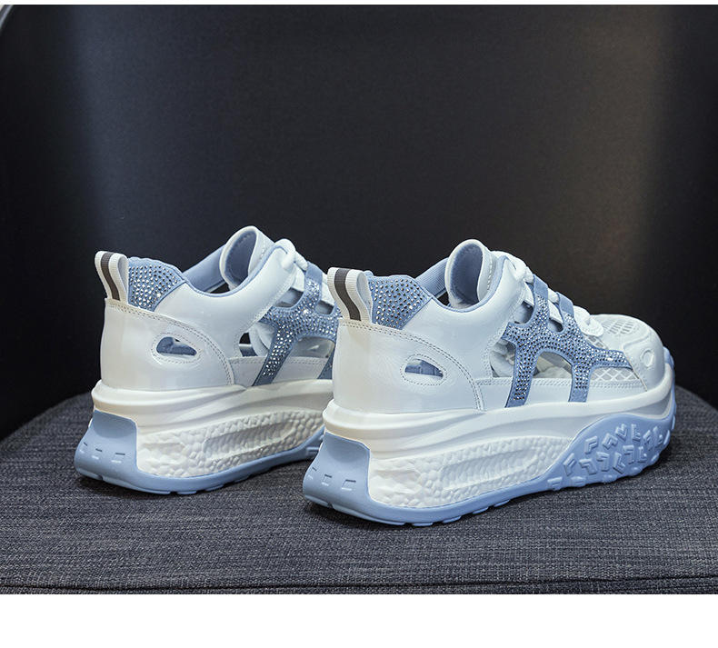 Giày sneaker chunky nữ đế dày mặt lưới thoáng khí phong cách thể thao — M2877 màu be, M2877 màu xanh lam, M2877 Màu tím chi tiết 20