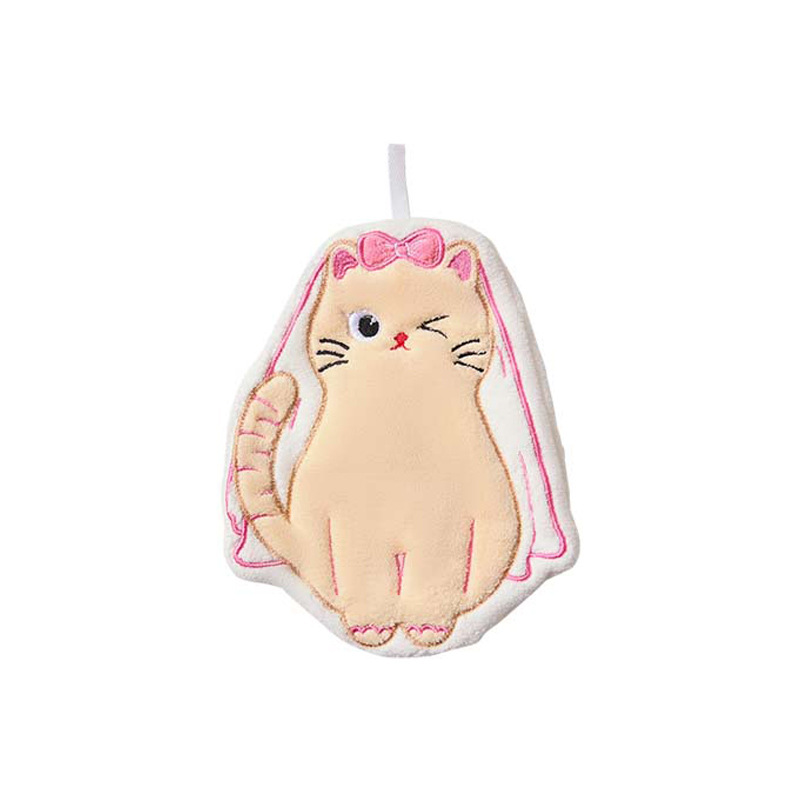 Toallas bonitas para gatos bordadas dibujos animados toallas de toallas de toallas de algodón absorbente de cocina toallas de toallas de toallas