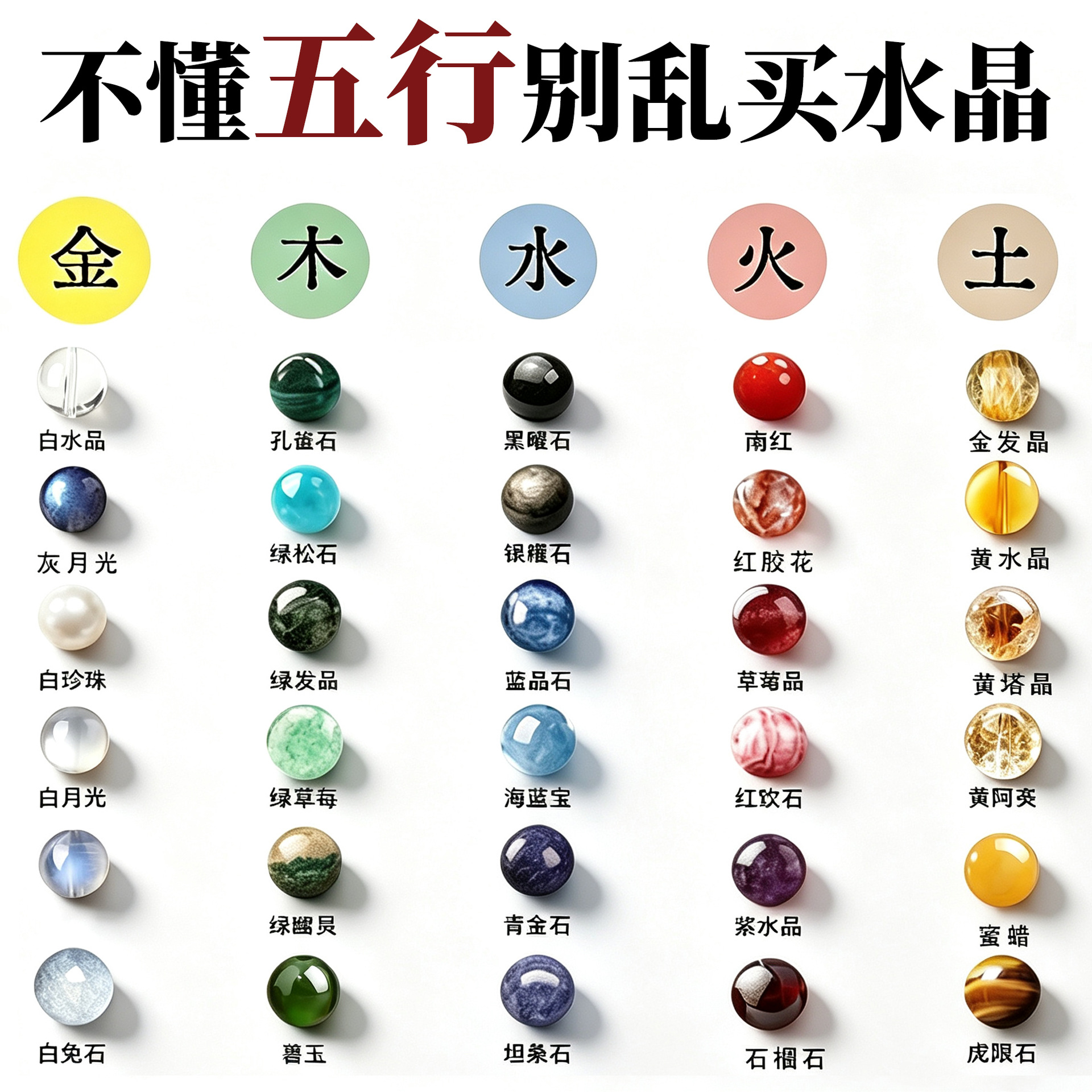 岑天然多宝水晶散珠石榴石玉石玛瑙海蓝宝五行珠子金发晶蜜蜡单珠