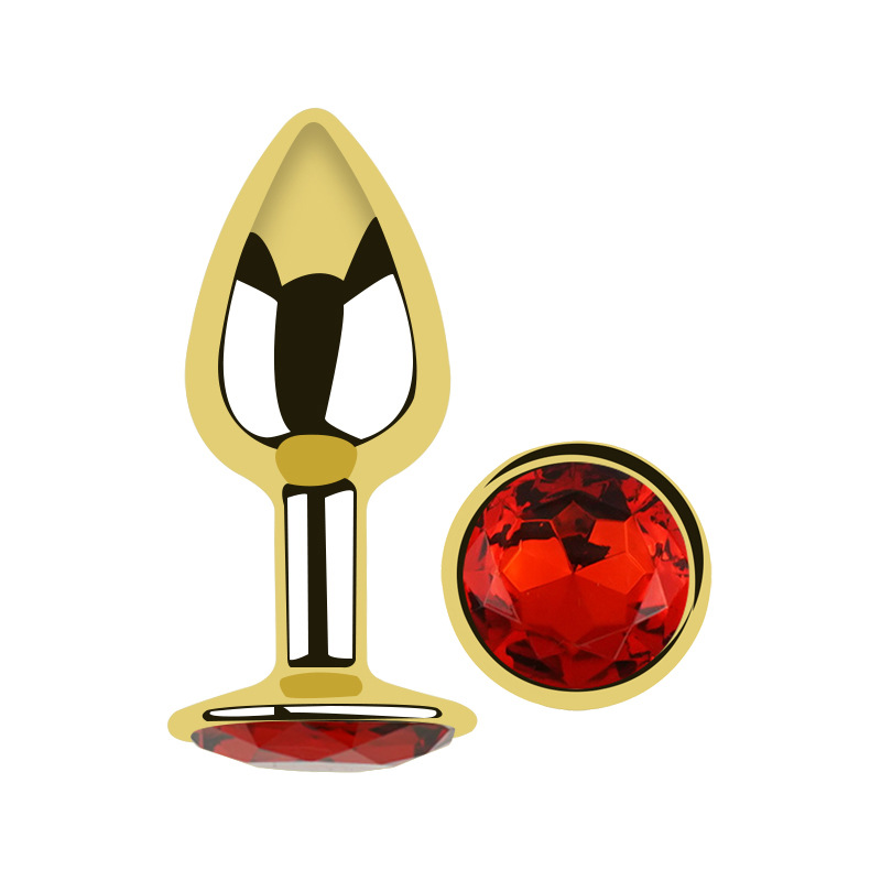 Traje de oro de acero inoxidable corte trasero pequeño anal plug back corte embolia Comercio exterior suministros para adultos productos del sexo