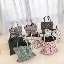 日本原厂六格托特女包新品几何菱格包一生简约大容量单肩手提包包