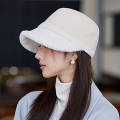 韩版秋冬季帽子女款仿羊毛加绒加厚保暖帽时尚百搭渔夫帽气质盆帽