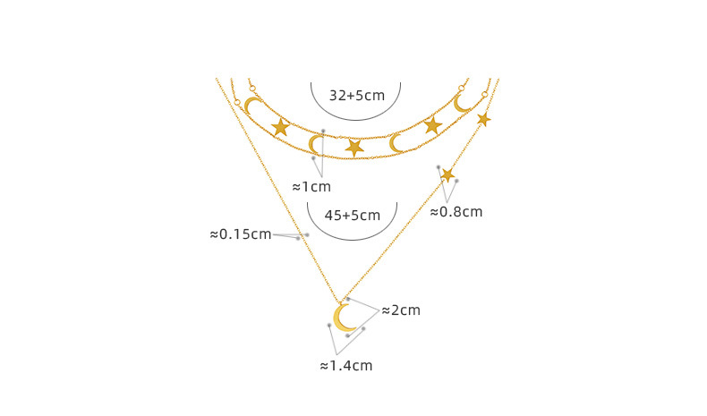 1 Piece Fashion Star Moon Titanium Steel Plating Necklace display picture 1