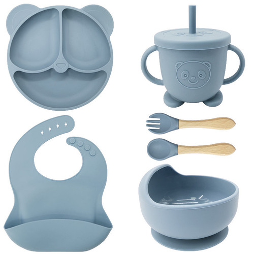 Baby and Maternity Supplies Children's Tableware Set Combination One-piece Baby Tableware Set Food Supplement Feeding Silicone Tableware
