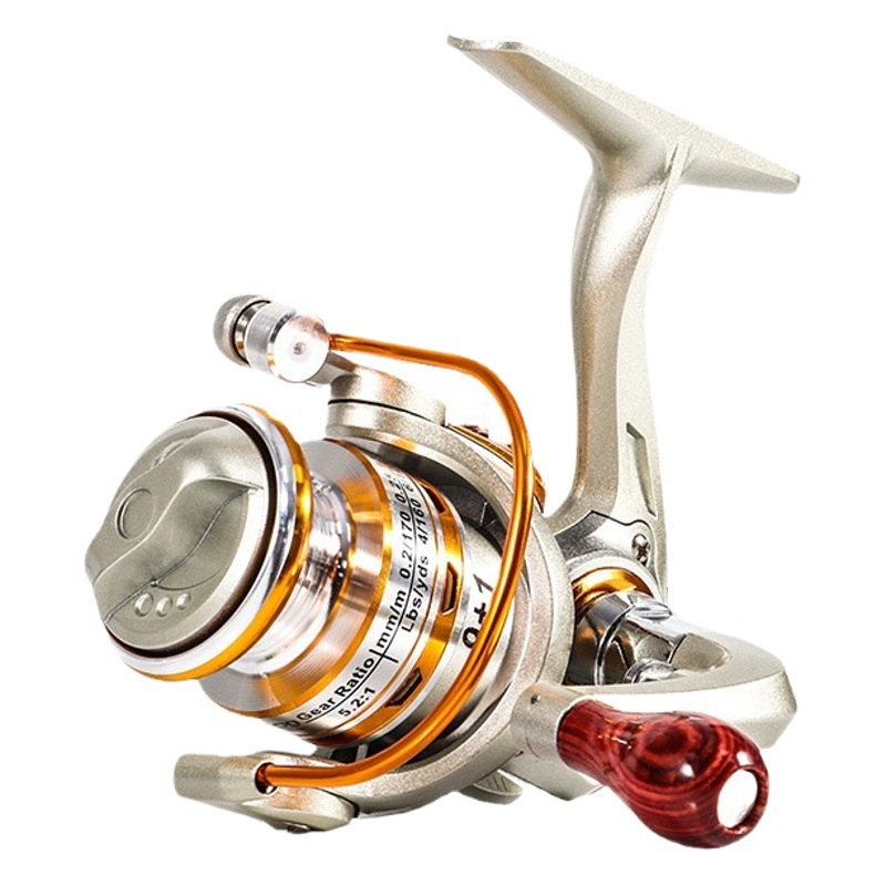 Mini carrete de pesca 500-tipo de tesoro de La Palma Luya carrete de pesca caña de pescar línea de pesca de mar rueda de giro de la barra de mar