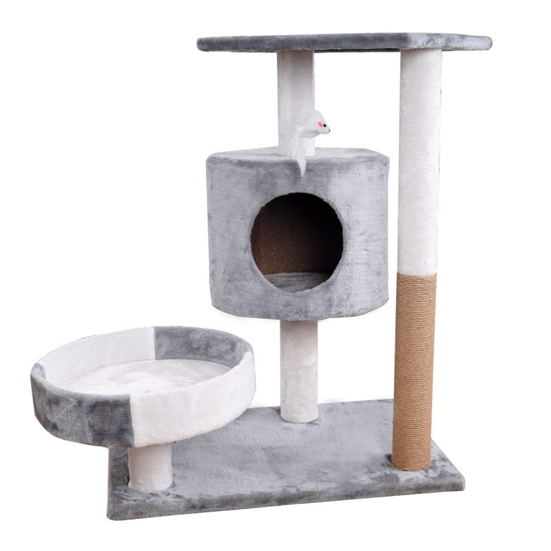 Estante para gatos grande integrado al por mayor, árbol para gatos, plataforma de salto para gatos, sisal de una pieza, marco de escalada para gatos de comercio exterior