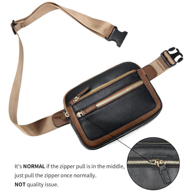 Bolsa de cinturón de mujer Amazon mini omnipresente bolso de cinturón de hombro ajustable cuero artificial
